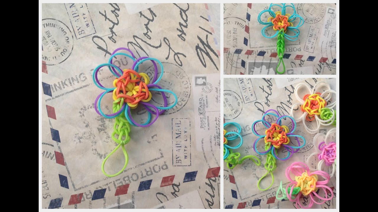 Tutorial na Kwiatka z Rainbow Loom