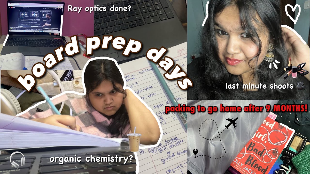 Board prep days! Packing to go home after months😭| starting organic chem🧪| shoots💄*CRASHING OUT*😭📚🧳