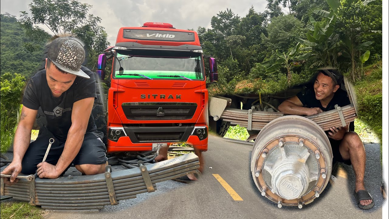 Auto repair:Journey to Cross Dangerous Pass to Rescue Container Truck with Broken Spring”