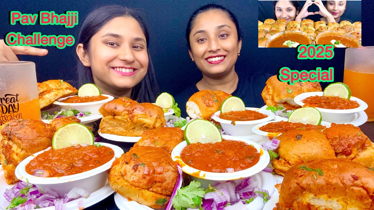 2025 Special Pav Bhajji Eating Challenge😋|Eating  Challenge|​⁠​⁠@GulliblePoulami