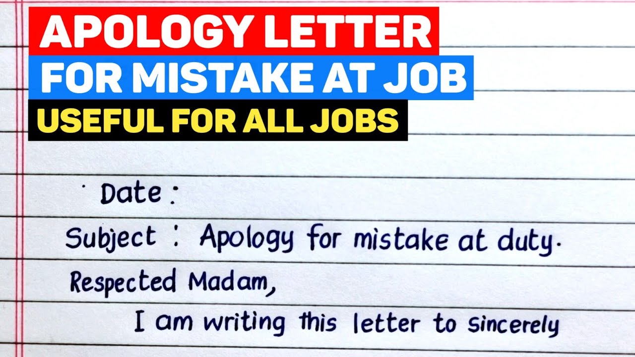 Apology Letter for mistake at work