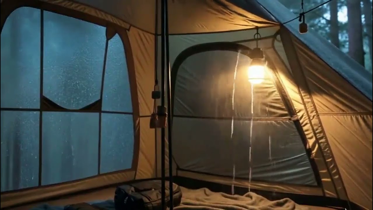 Cozy Rain Inside Tent ASMR | 8 Hours Natural Sleep Rain Sounds