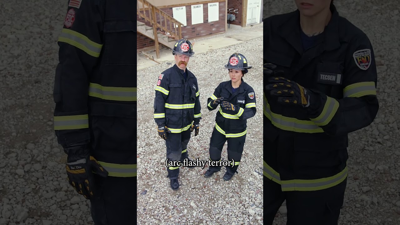 Firefighters and electricity don&rsquo;t mix well. #firefighter #lineworker #arc
