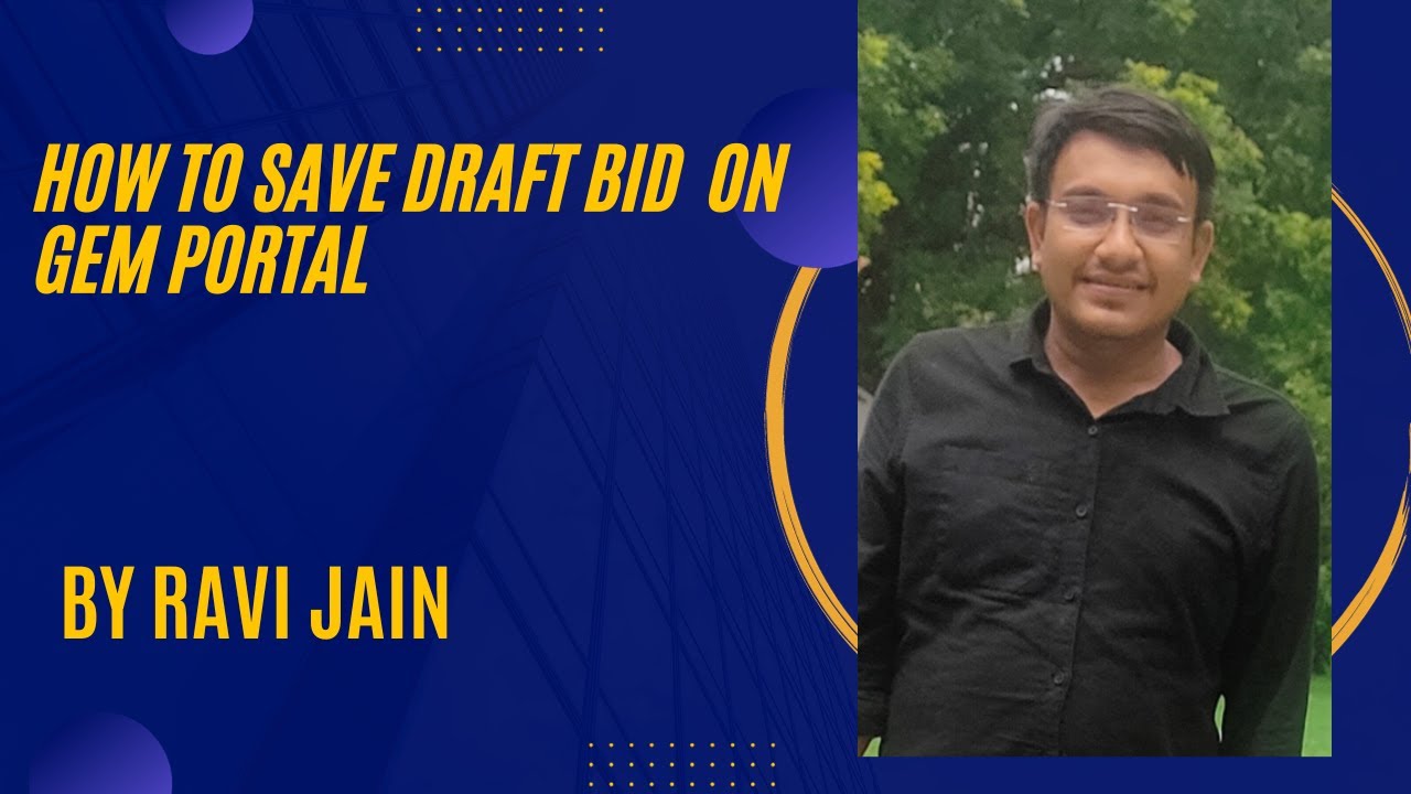 How to save Draft Bid  on GeM Portal  #gem  #government #contractors #bidding