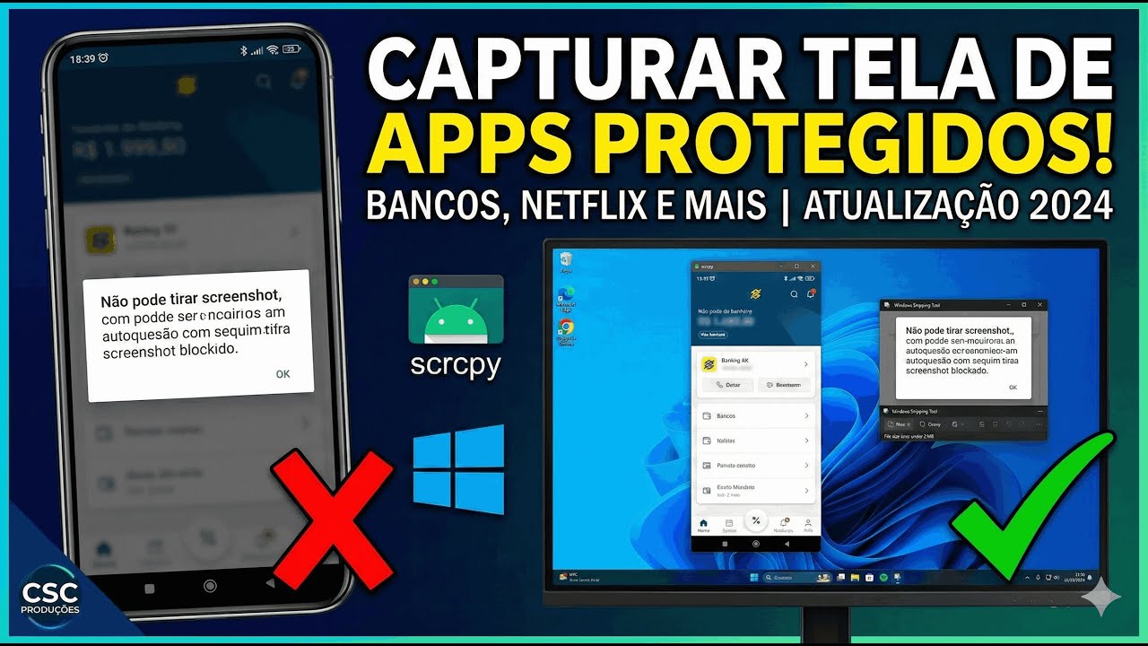COMO CAPTURAR A TELA DE APPS PROTEGIDOS NO CELULAR | ATUALIZAÇÃO 2024