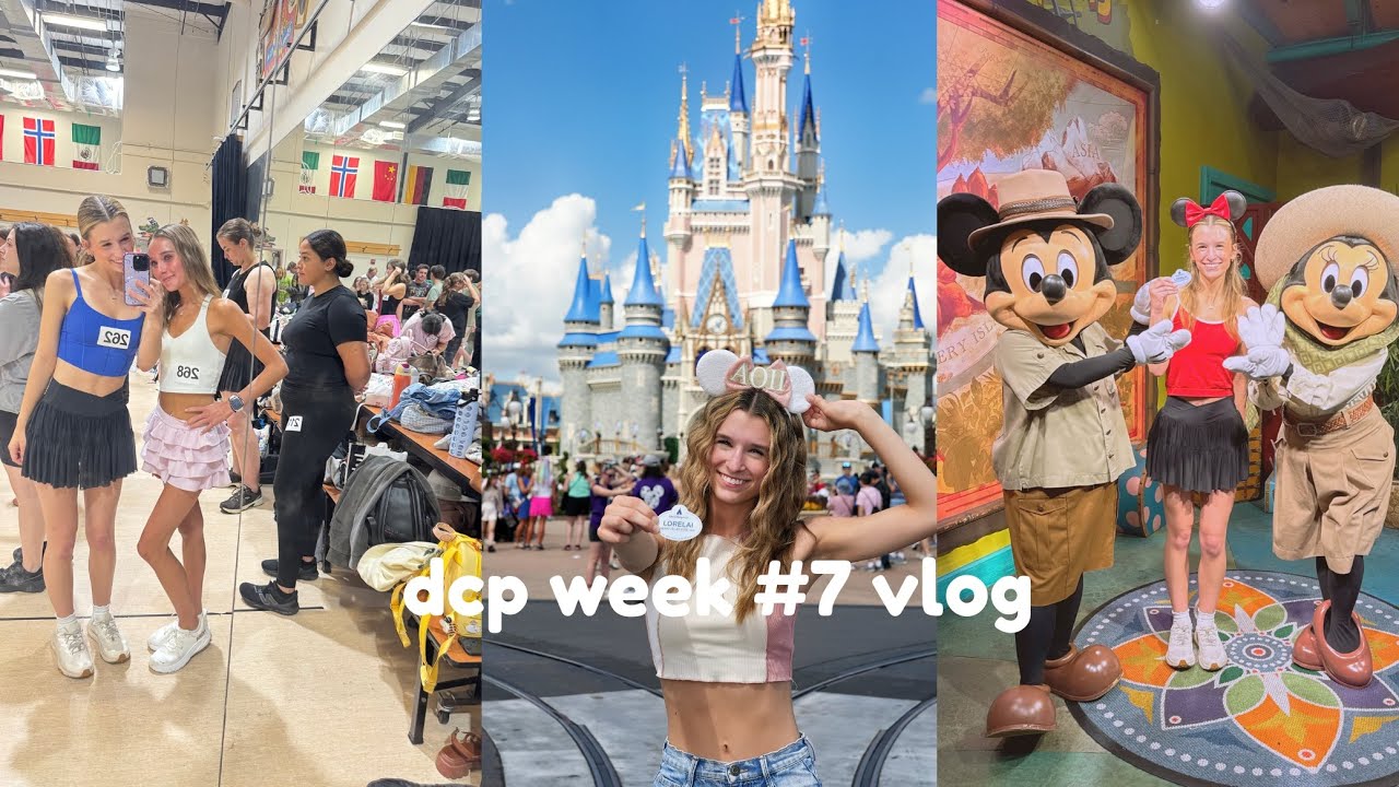 dcp week #7 vlog | character performer audition | work days | playing in the parks!