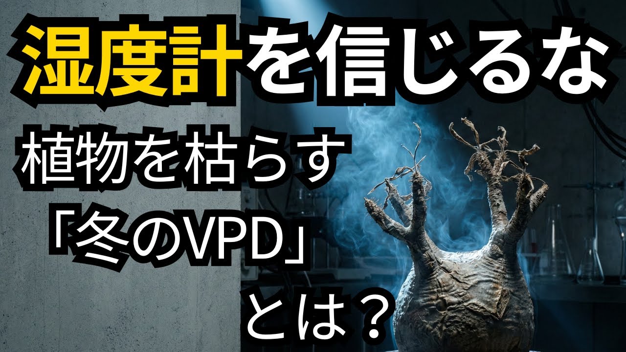 【衝撃】葉水は意味ない？冬に植物が枯れる「見えない砂漠」とVPD管理の真実【塊根・多肉植物】