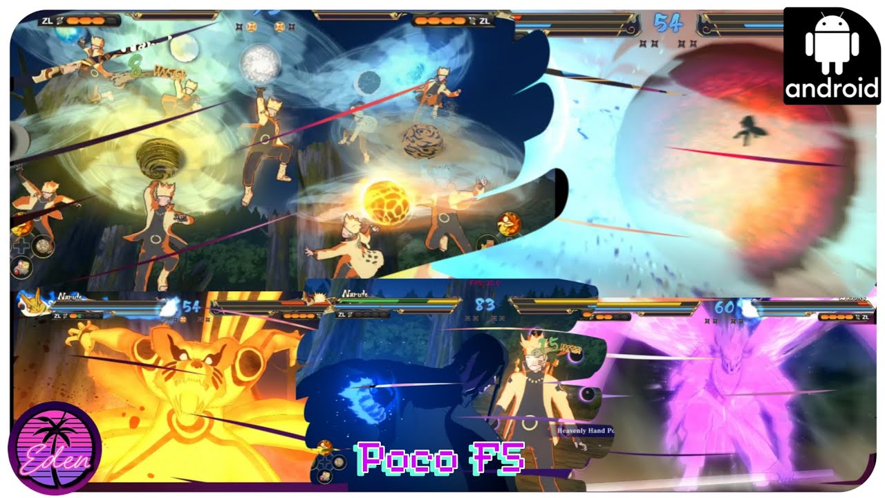 NARUTO VS SASUKE ON ANDROID POCO F5 |NARUTO X CONNECTION | EDEN 0.0.4