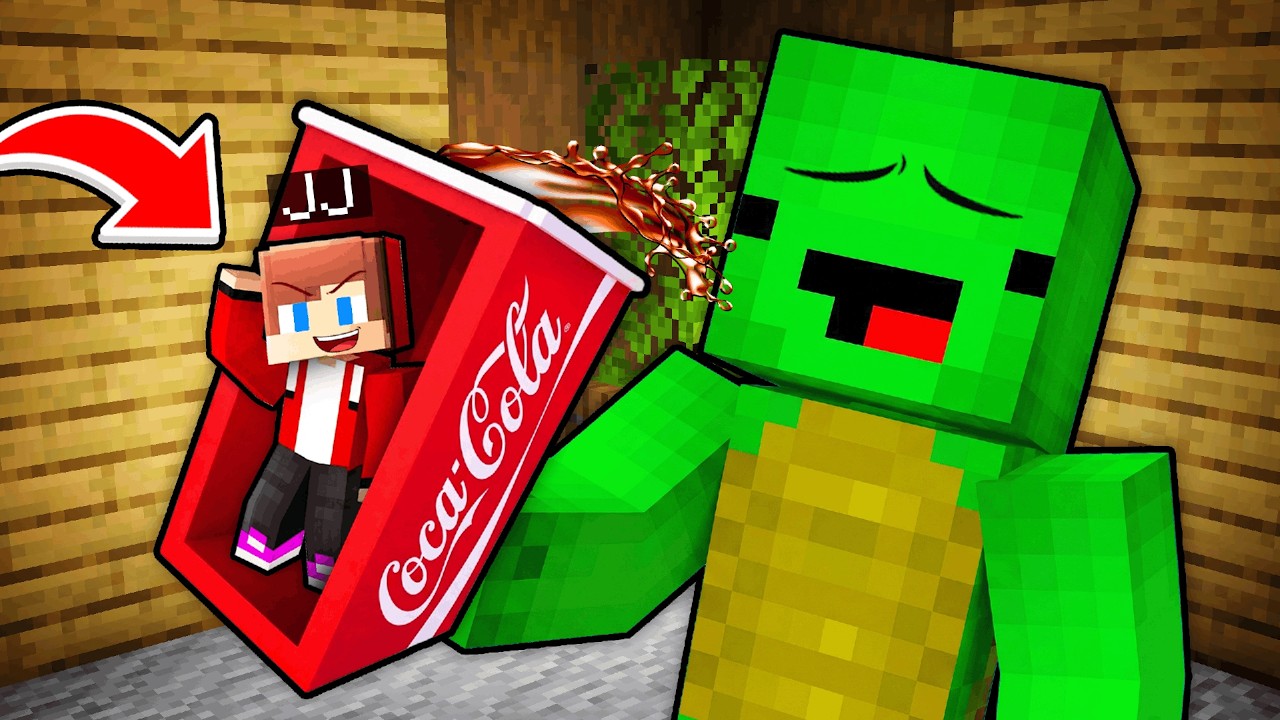 JJ Hide Inside Coca-Cola to Prank Mikey in Minecraft - Maizen