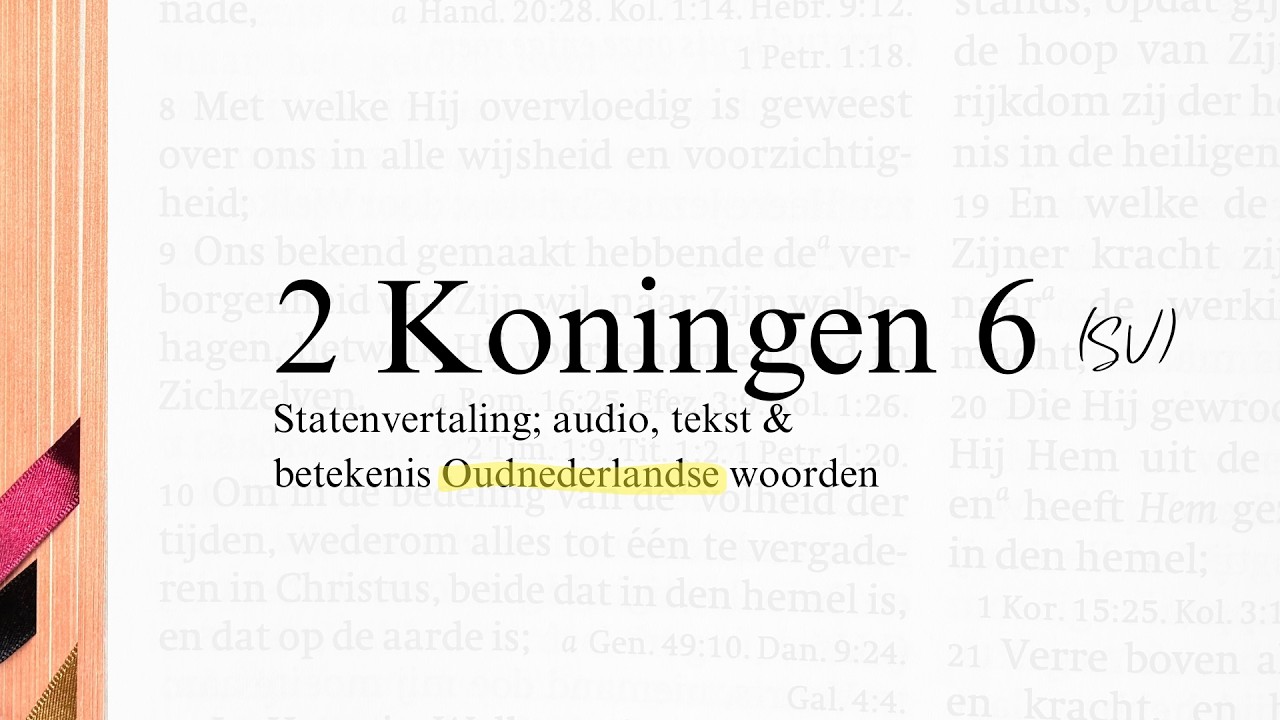 2 Koningen 6 / Bijbel (SV) / Statenvertaling / The Dutch equivalent of the King James Bible (KJV)