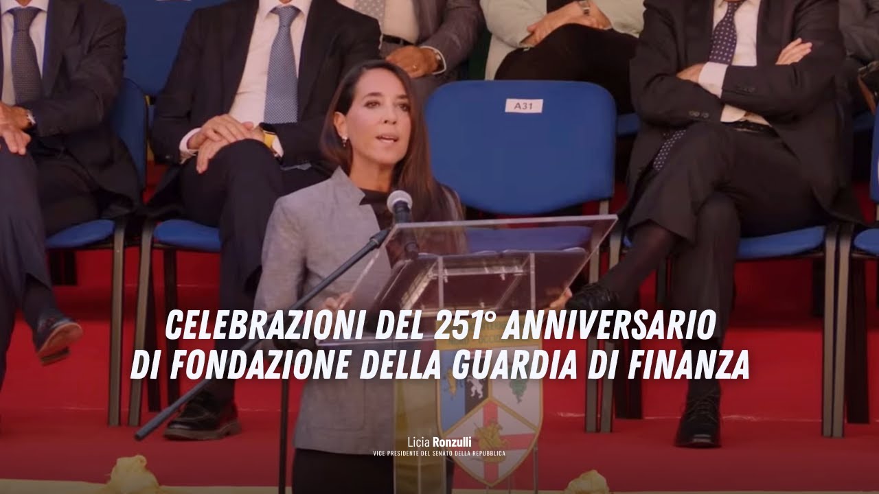 Intervento alle celebrazioni del 251° anniversario della Guardia di Finanza