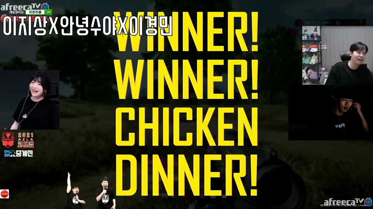 [PUBG]코드컵 이톨 12킬 치킨 bj 반응모음