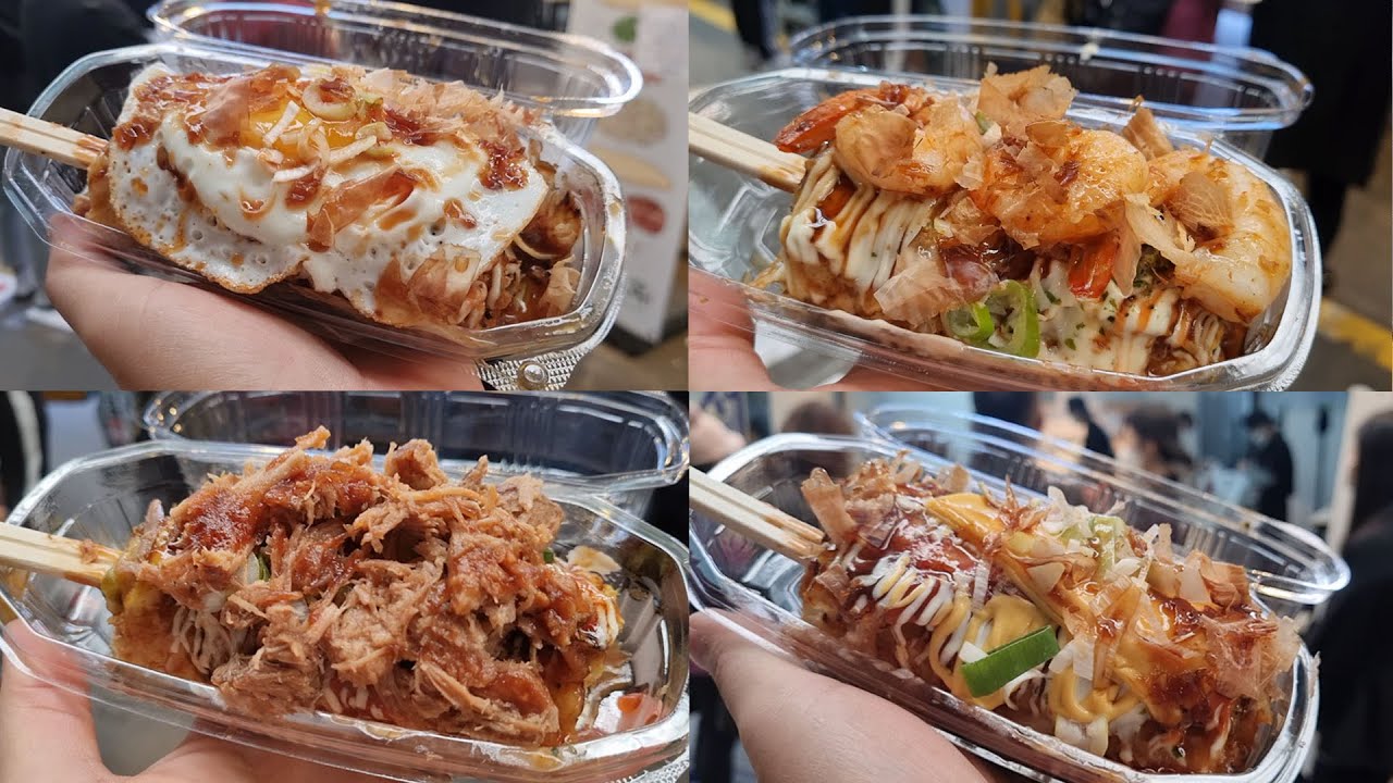 완전 새로운 오코노미야끼, 광명시장 철판핫독, /Okonomiyaki, iron plate hot dog , Korean street food