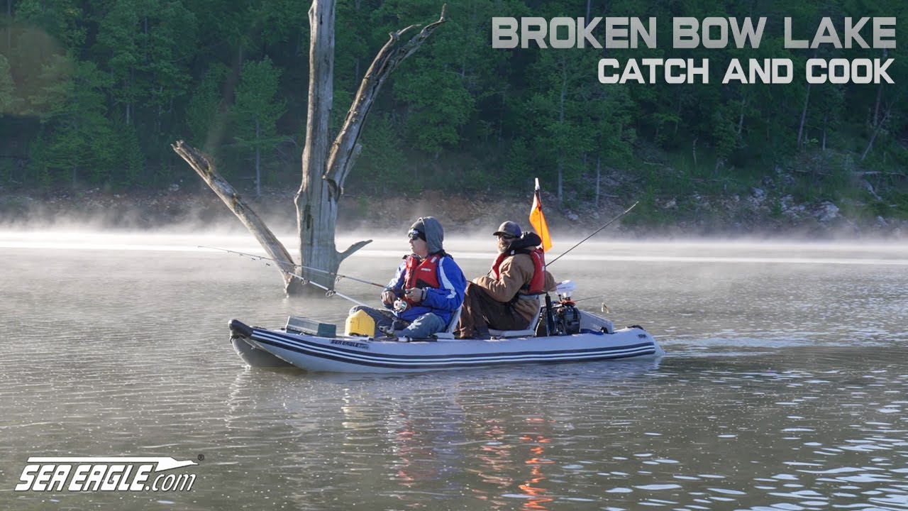 Overnight Campfire Catch & Cook at Broken Bow Lake - Sea Eagle 437PS Paddleski