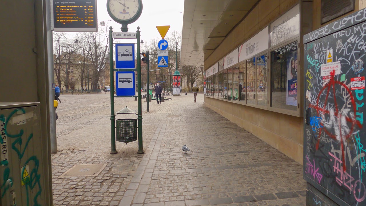 Morning walk around Old Town of Cracow (Kraków), Poland - March 2021 - 4K 60 fps POV