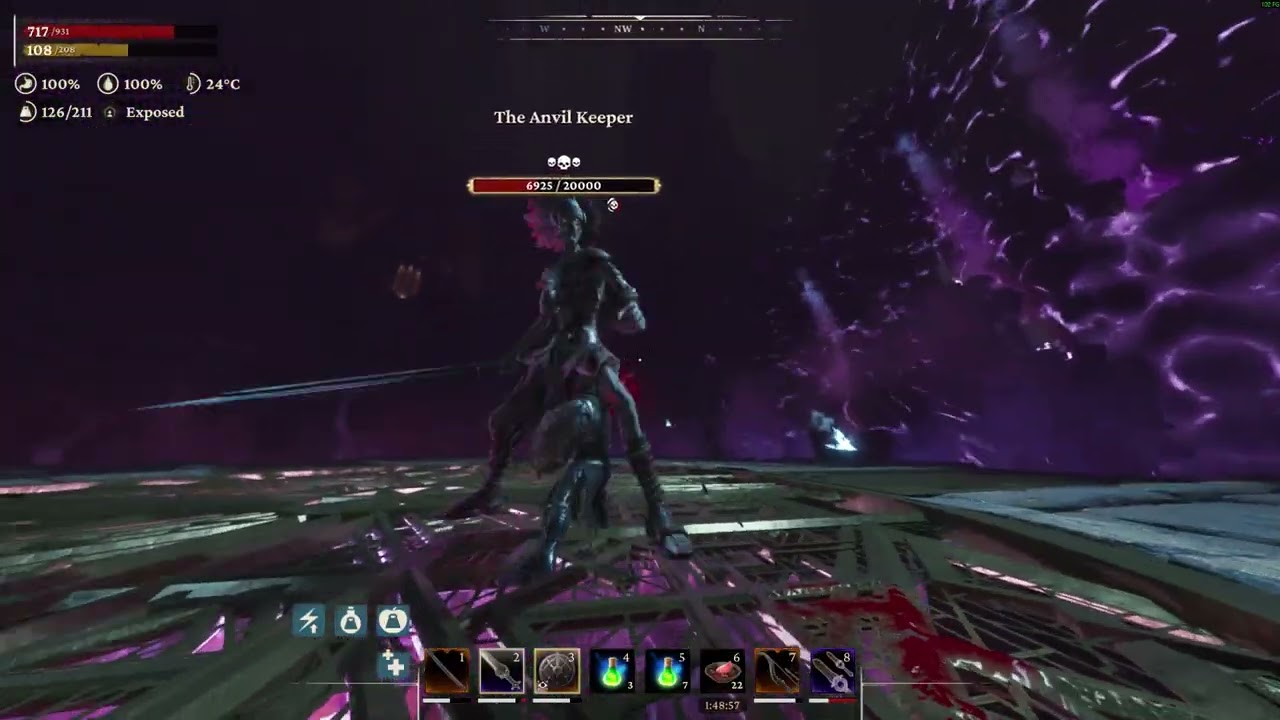 Conan Exiles Enhanced   KIlling Anvil Keeper boss with no thralls, friends, sigils, buffs, etc.