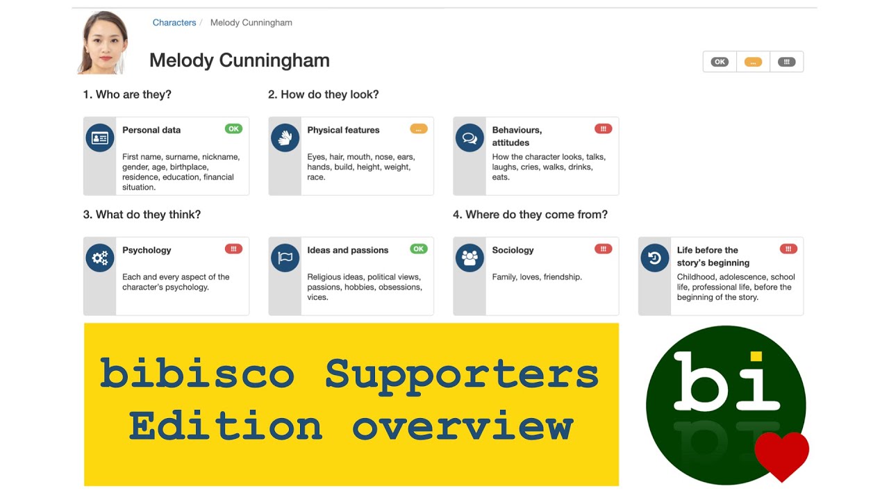 bibisco Supporters Edition overview