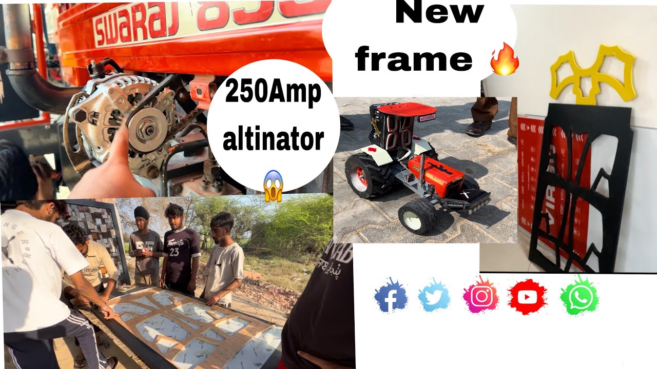 New frame work done 🚀/altinator lata 250 amp da 🔊tractor modal sirra krata Haryana ale munde ne ✅♥️