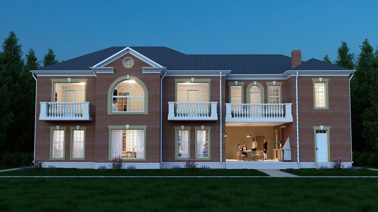 Modern Georgian style Single family home  2017 Одноквартирный дом с фасадами в Георгианском стиле