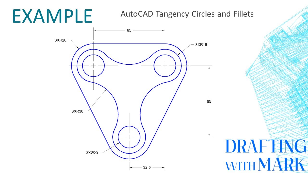 AutoCAD Tangency Circles and Fillets