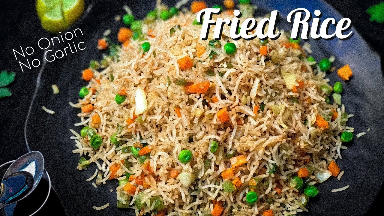 वेज फ्राइड राइस बिना प्याज़ और लहसुन Chinese Veg Fried Rice No onion Garlic Street Style Recipe