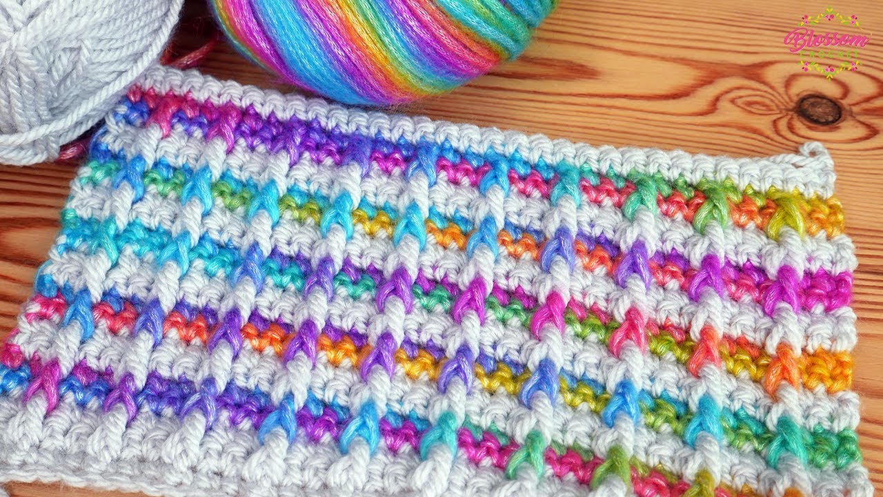 Really EASY Crochet Blanket - Bar Stitch - 2 Row Repeat!