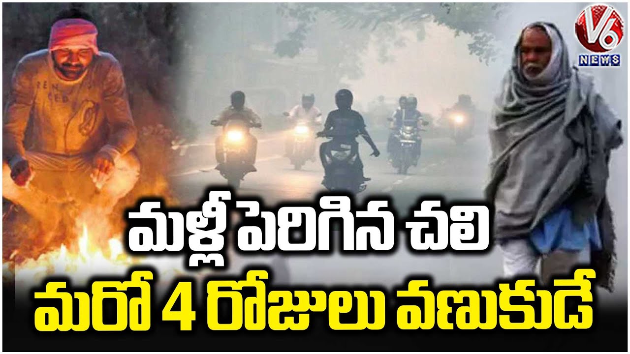 Telangana Weather Report : Severe Cold Wave Alert To Telangana Next 4 Days | V6 News