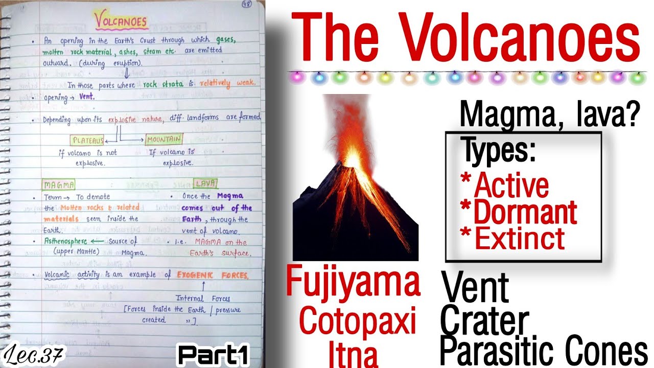 The Volcanoes -- Introduction; Lava, Magma; Features ||World Geography || Lec.37 || An Aspirant !