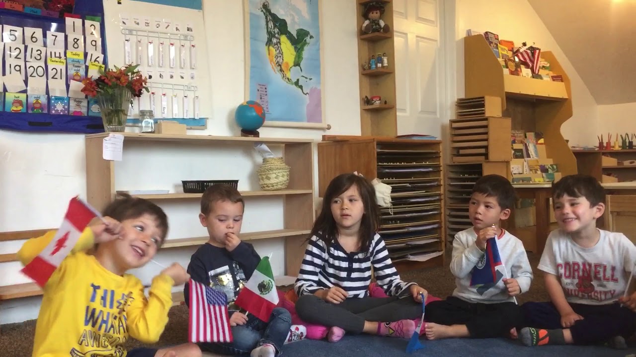 North America Countries and Flags circle time Montessori