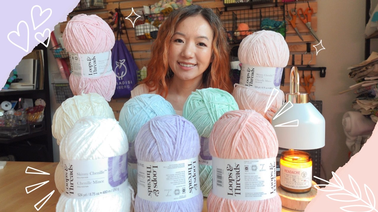 My first time using fluffy yarn 🧶 Loops & Threads Skinny Chenille™