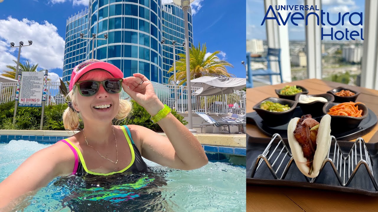 Universal's Aventura Hotel Stay! FULL TOUR! Rooftop Views, Robots, Pool, Food & MORE!
