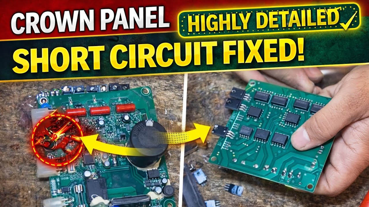 Crown Motor Panel Short Circuit Repair 🔥 | 4 IC & 4 FED Replacement (Full Process)