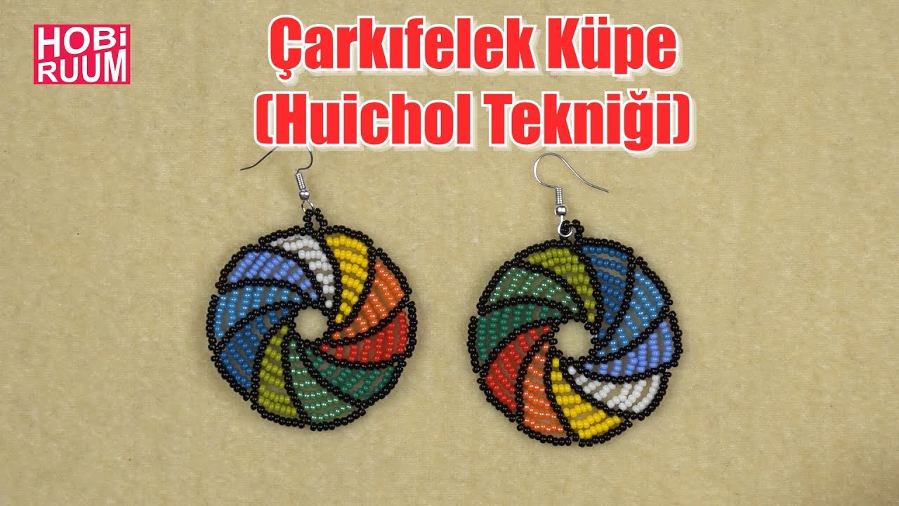 Çarkıfelek Küpe Yapımı Huichol Tekniği #DIY #kendinyap
