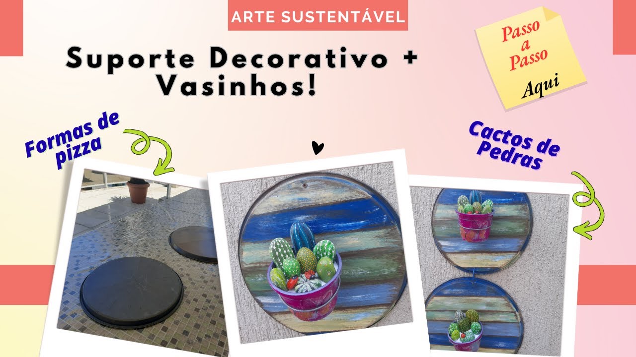 Reciclando formas de Pizza e Pedras #diy #artesanato #pinturaempedra