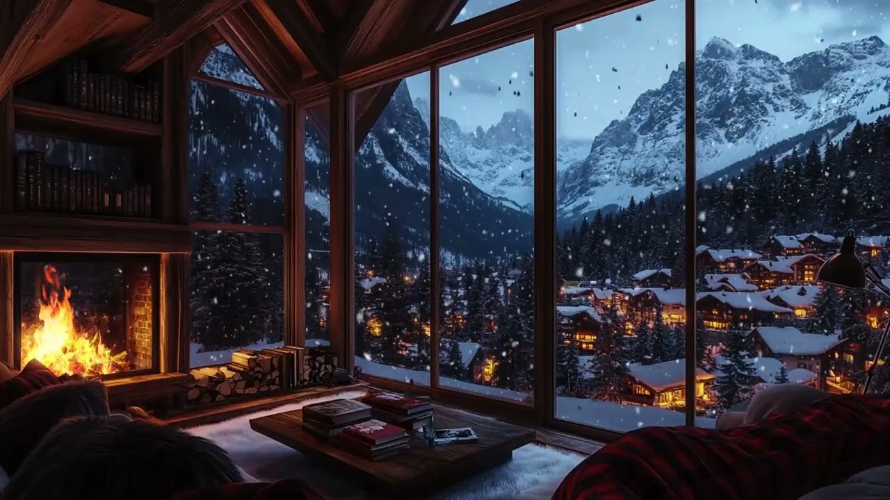 Warm Fire Ambience – Rolling Thunder for Deep Sleep Therapy  🔥  Soft Midnight Rain on Glass