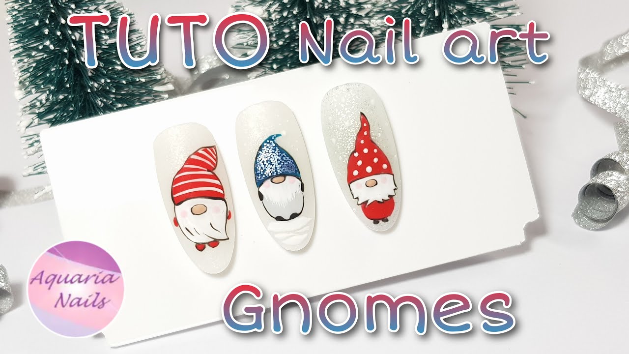 TUTO nail art gnome de Noël
