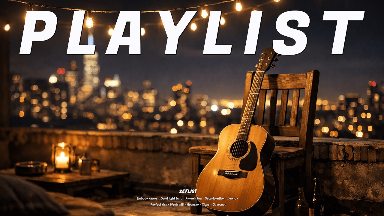 [9시간] 비 내리는 창가, 따뜻한 라떼 한 잔과 빗소리에 섞인 나른한 기타 #playlist #bgm #acoustic