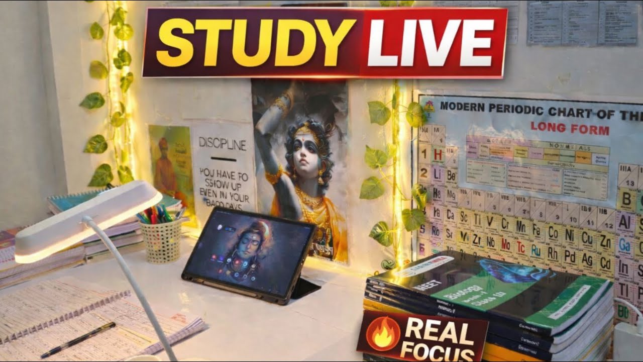 Study With Me LIVE 🔴 | NEET • JEE • UPSC 2026 | Pomodoro + Deep Focus