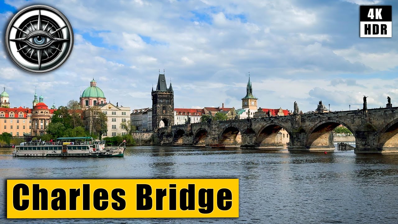 Prague Walking Tour of Charles Bridge and Lesser Town 🇨🇿 Czech Republic 4K HDR ASMR