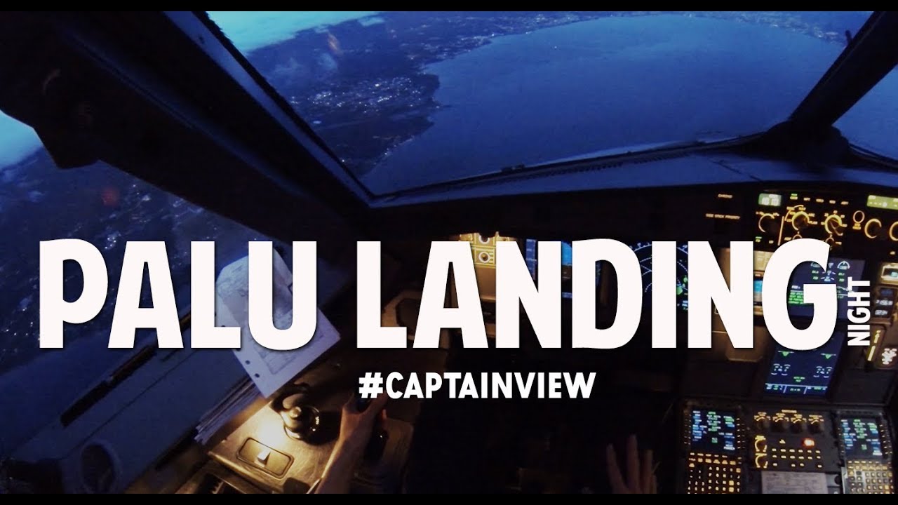 ( CAPTAIN VIEW ) Airbus A320 Palu Night Landing - by Vincent Raditya ( BATIK AIR )