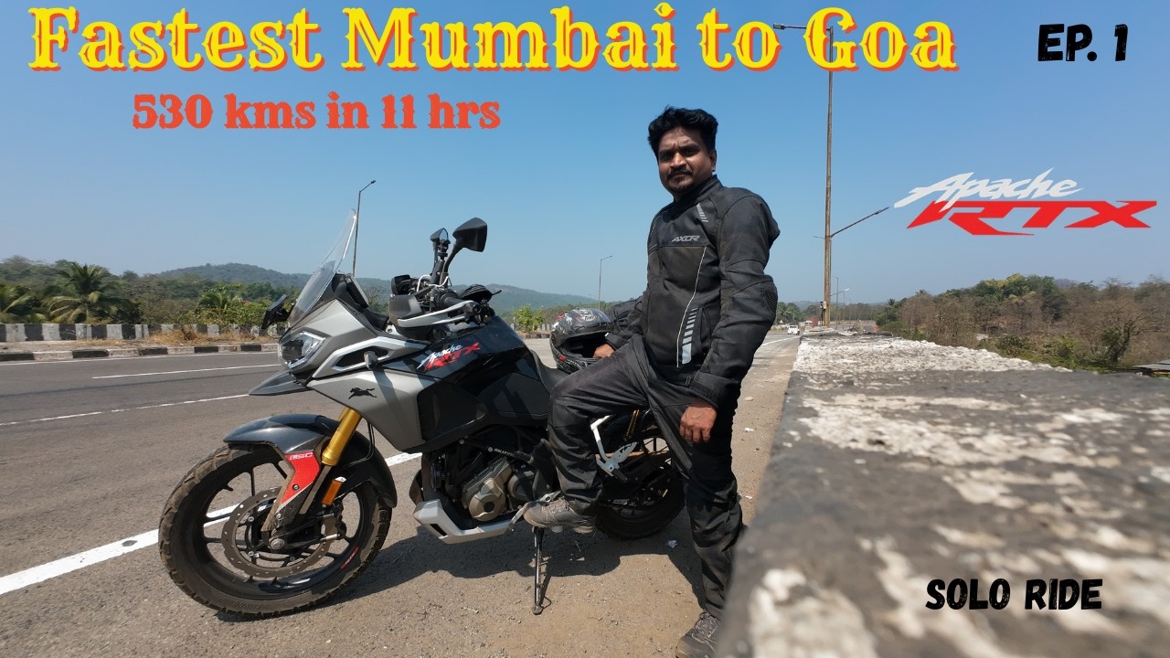Mumbai to Goa | 530 Kms in 11 Hrs | Morjim Beach | Apache RTX 300