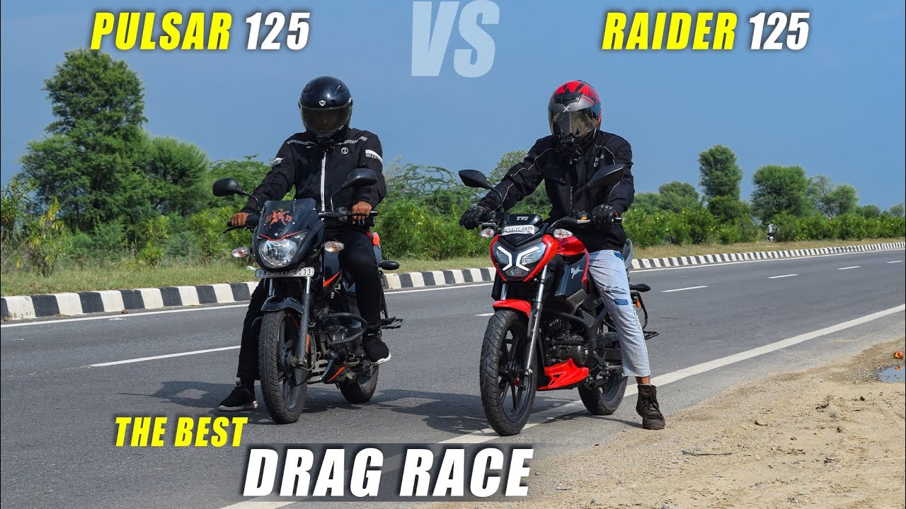TVS RAIDER 125  vs  PULSAR 125  : Drag Race | Best Top End Race 😍