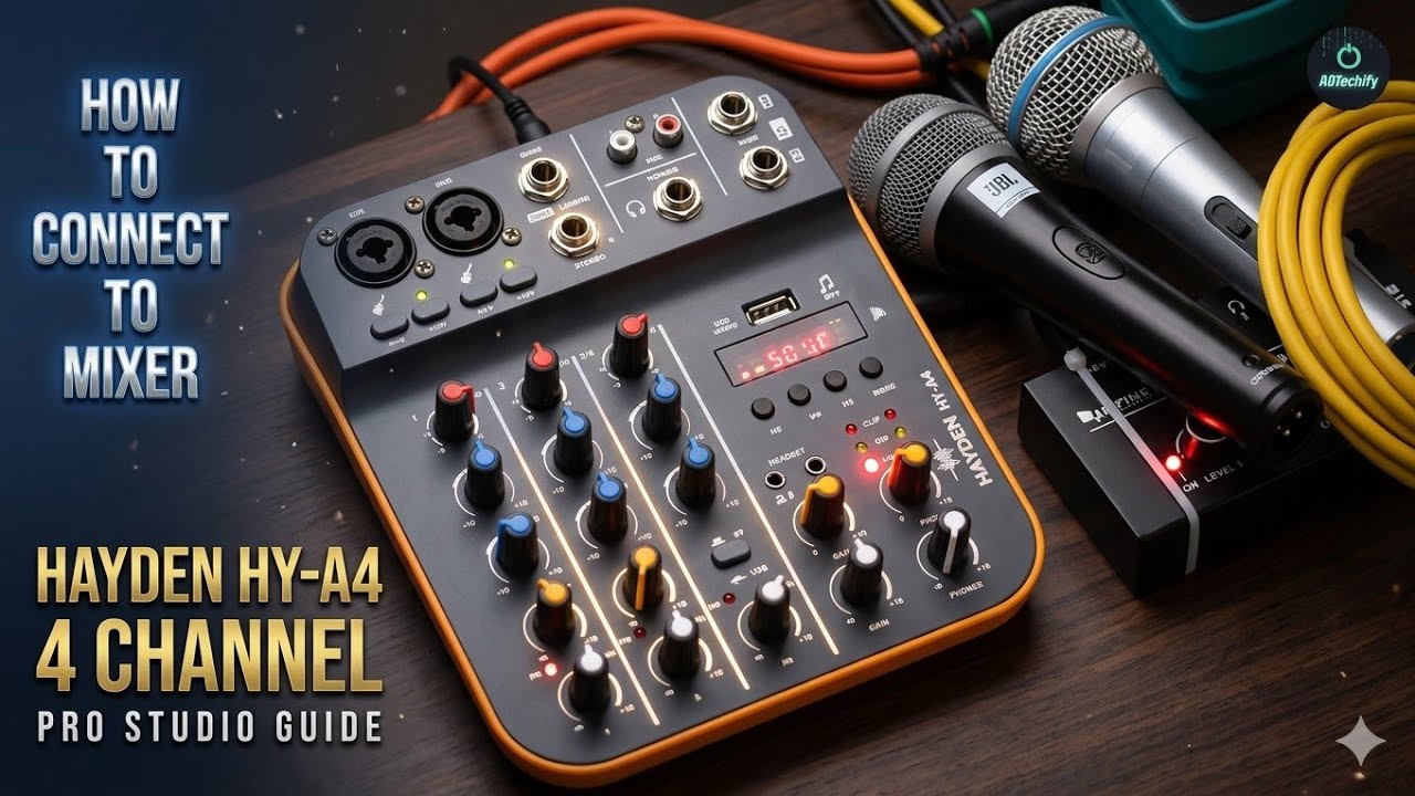 Full Connection & Singing Test Of Hayden HY-A4 4 Channel Audio Mixer
