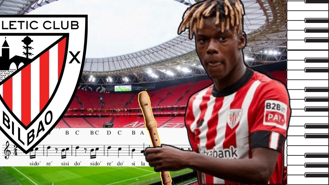 Himno del "Athletic de Bilbao" Flauta Dulce - Piano (free sheet partitura gratis) Fácil Anthem