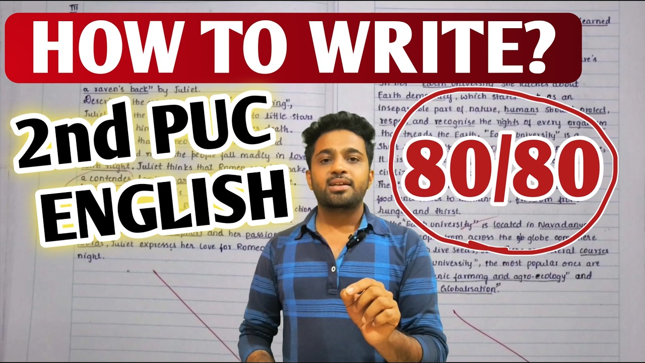 How to write 2nd PUC English exam? | Score 80/80 Easily | 2nd PUC English Exam 2026