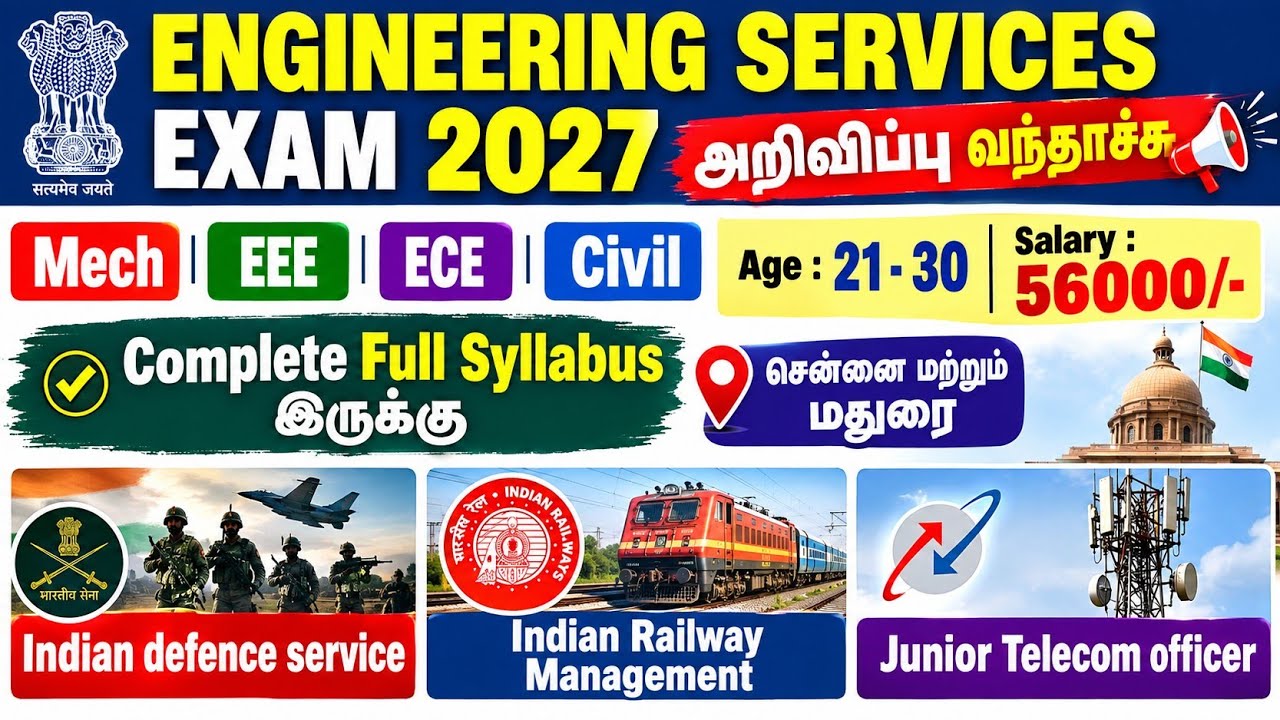 💥Engineering Services Exam 2027 Notification Out 🔥 | Mech EEE ECE Civil | Age 21-30 | Salary ₹56,000