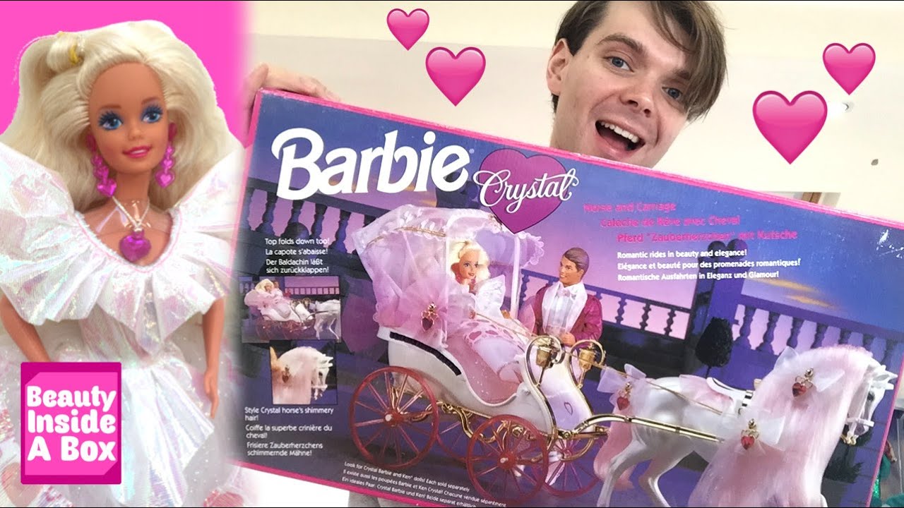 Barbie 1992 Vintage Crystal Hearts Horse And Carriage Doll Review