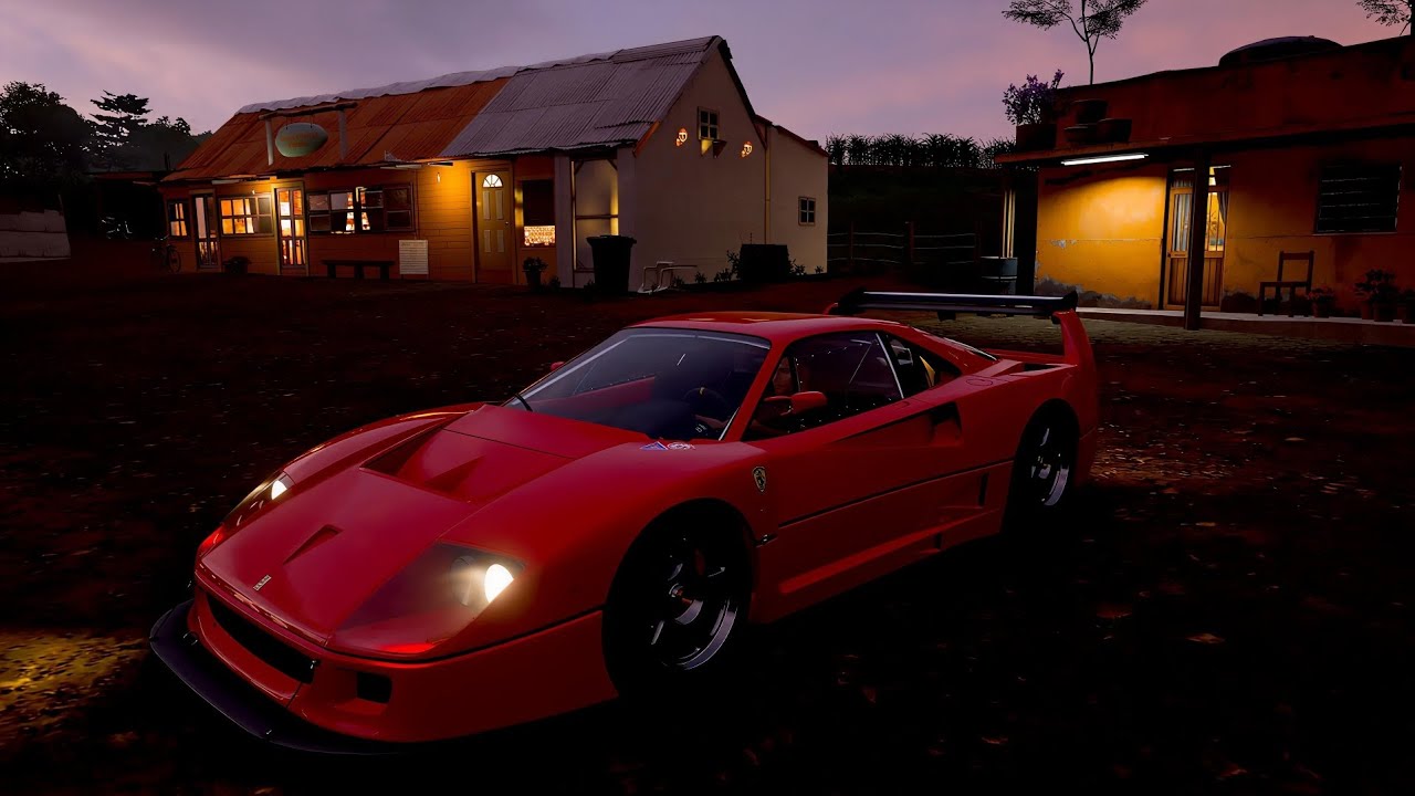 Ferrari F40 Competizione - Sunset Drive in Forza Horizon 5 | Pure Exhaust Sounds (4К)