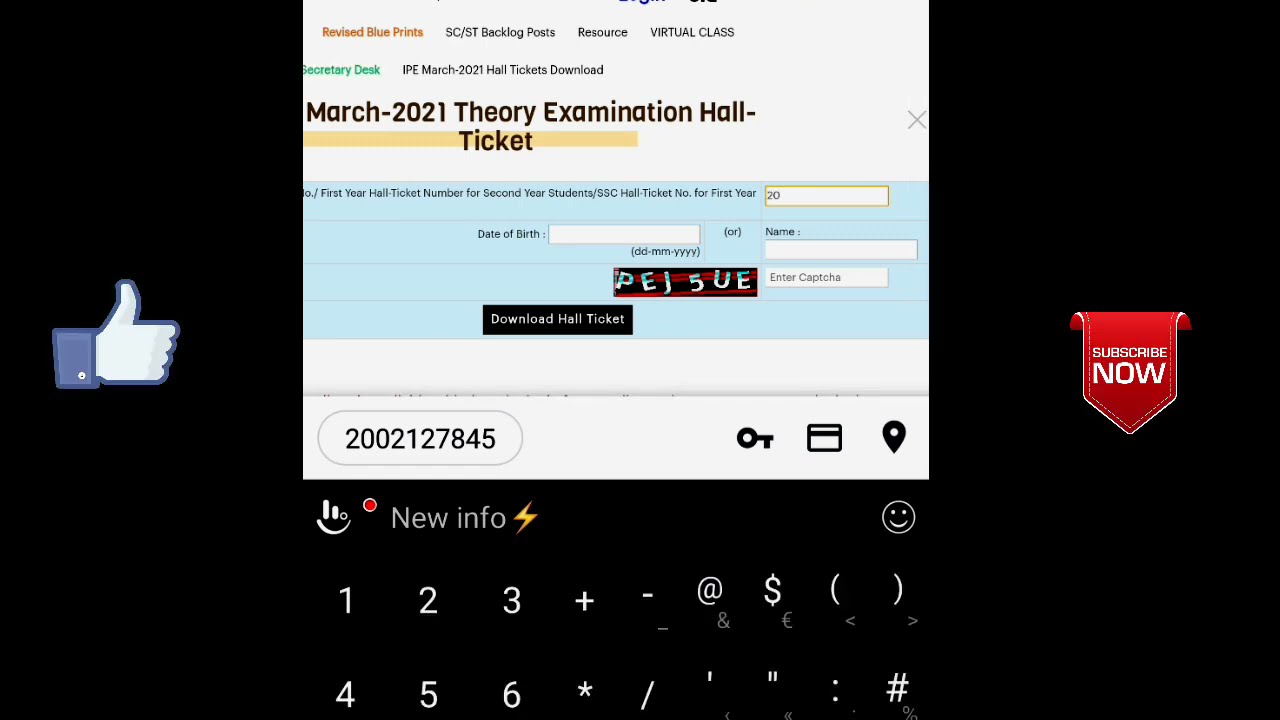HOW CAN GET INTERMEDIATE HALL TICKETS(2021)//WITH IN 2MINTS//COMPLETE PROCESS