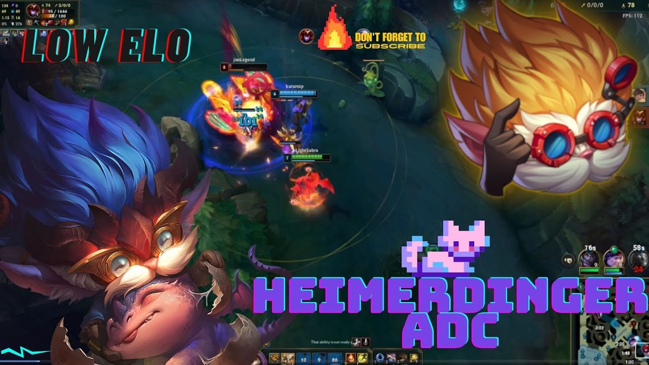 Low Elo Heimerdinger ADC Match Highlights!